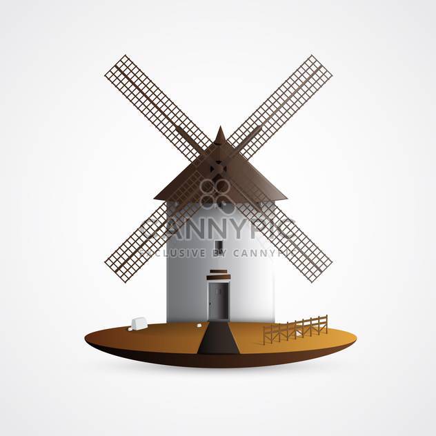 Vector illustration of old windmill house on white background - бесплатный vector #125722