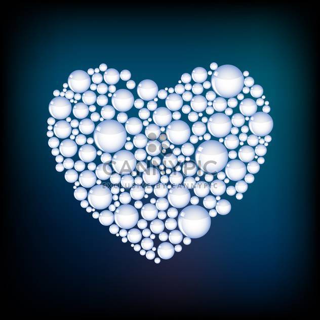 Vector heart made of white bubbles on blue background - vector #125942 gratis