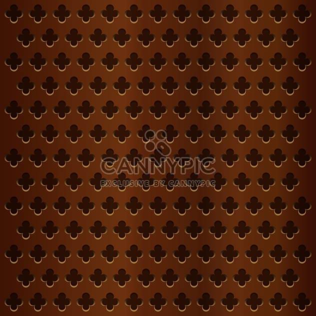 Vector illustration of wooden brown background with flower shape holes - vector gratuit #125972 