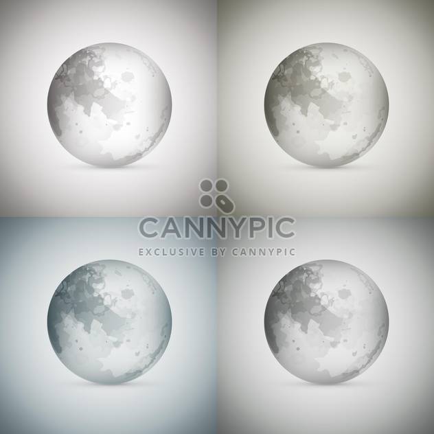 Vector illustration of four transparent moons on grey background - Free vector #125992