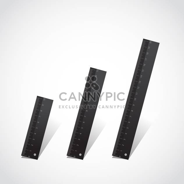 Vector illustration of three school rulers on white background - vector gratuit #126162 