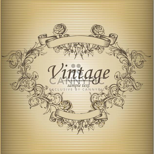 Vector vintage brown floral background with text place - бесплатный vector #126212