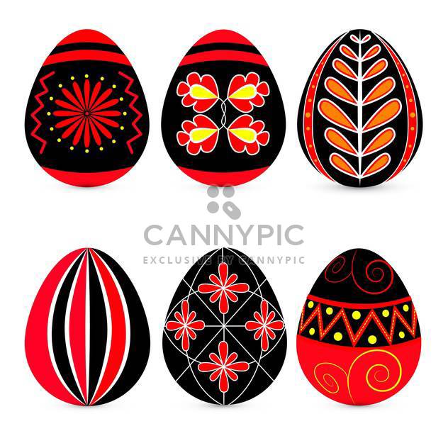 Vector set of easter eggs with traditional ornate on white background - бесплатный vector #126352