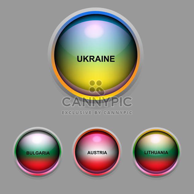 Vector set of colorful icons with round flags - бесплатный vector #126492