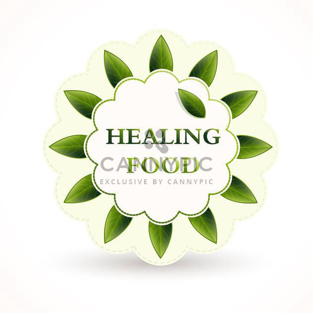Vector illustration of green icon for healing food on white background - Free vector #126542