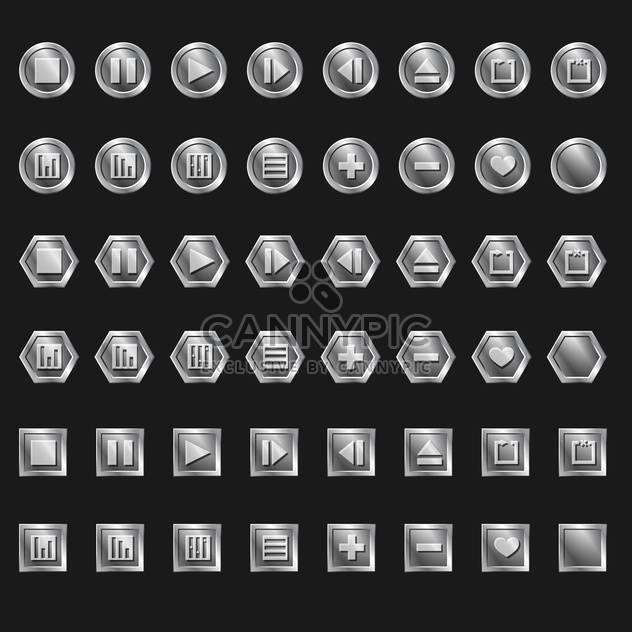 Vector set of web buttons on black background - Free vector #126552