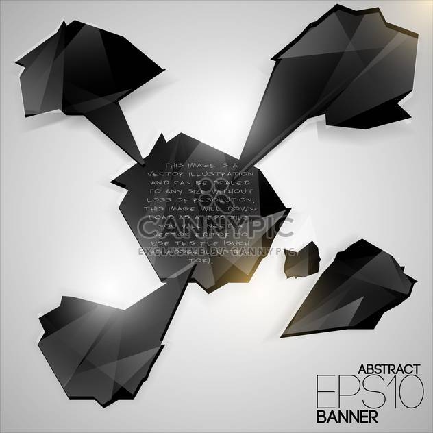 Vector set of black futuristic banners on white background - vector gratuit #126562 