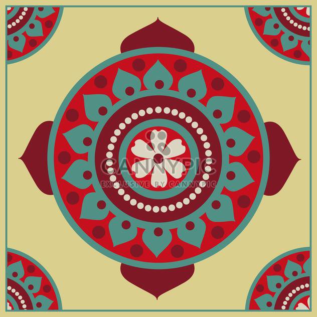 Vector illustration of folk background with red flower - бесплатный vector #126652