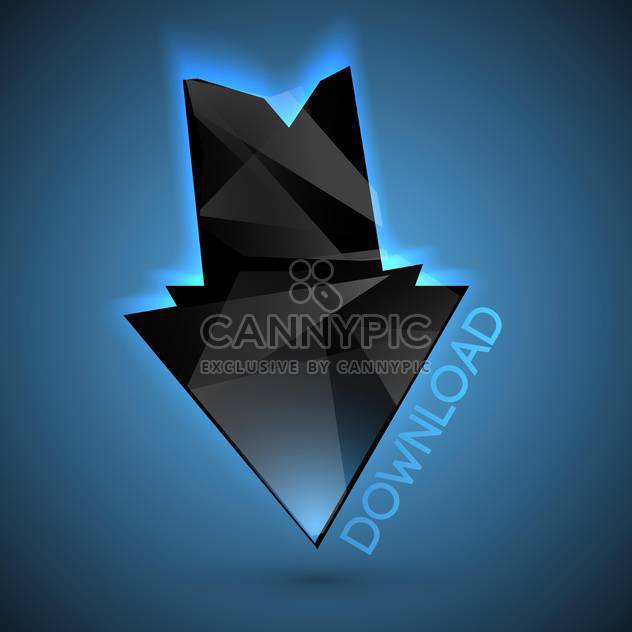 Vector black download arrow on blue background - Free vector #126712