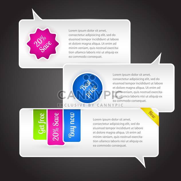 Vector speech bubbles on dark background with text place - vector gratuit #127202 