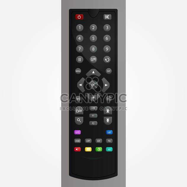 Vector plastic black remote controller on white background - vector #127212 gratis