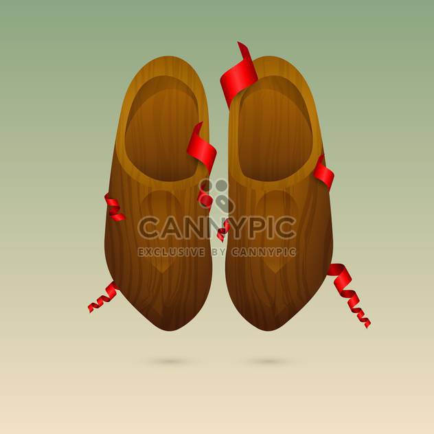 colorful illustration of dutch wooden shoes - Free vector #127292