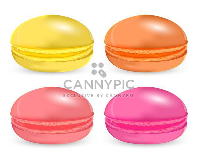 Vector set of colored macaroon on white background - vector gratuit #127302 