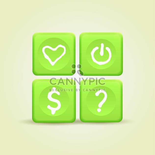 Vector set of green color web site icons - Free vector #127352