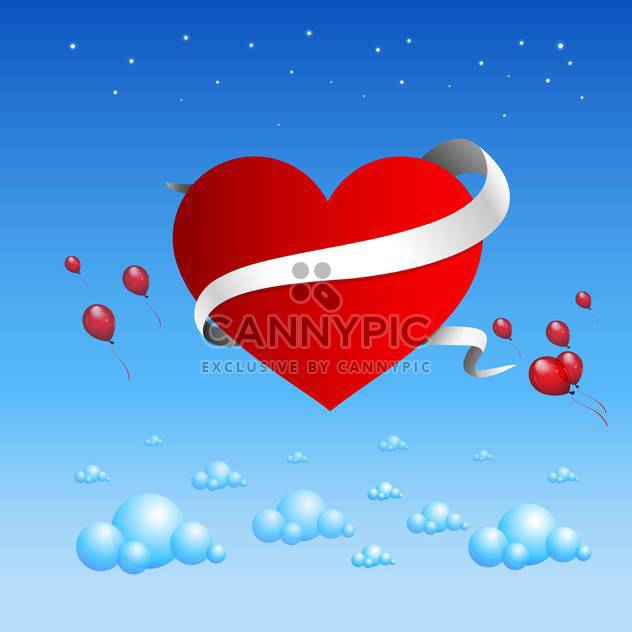 Valentine's background with balloons on blue background - Free vector #127372