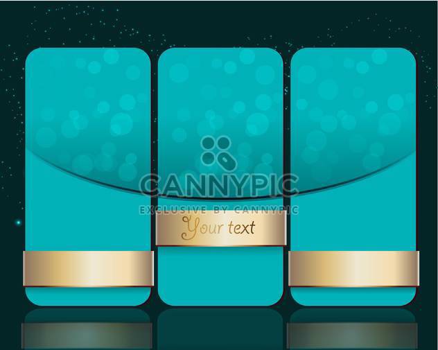 Vector set of blue banners with gold ribbons - Free vector #127392