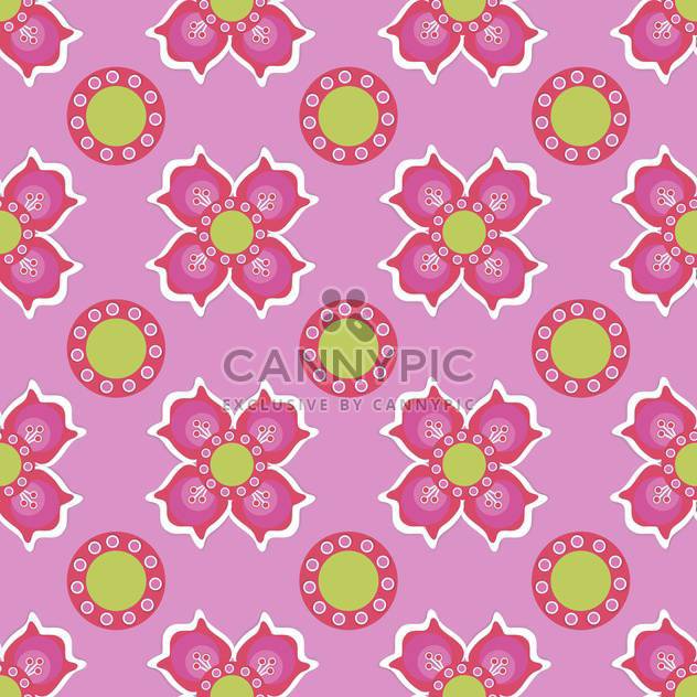 Seamless flower pattern on pink background - vector gratuit #127472 