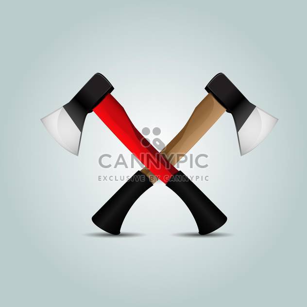 Two crossed axes on grey background - vector gratuit #127492 