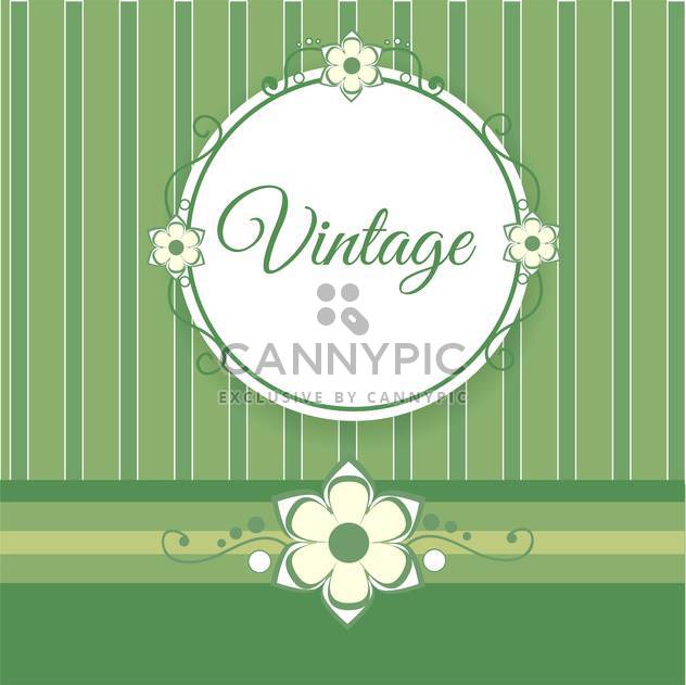 Vintage green background with flowers and text place - Kostenloses vector #127622