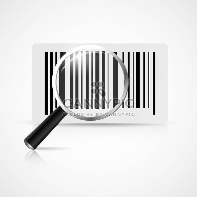 Vector illustration of magnifying glass with barcode on white background - бесплатный vector #127632