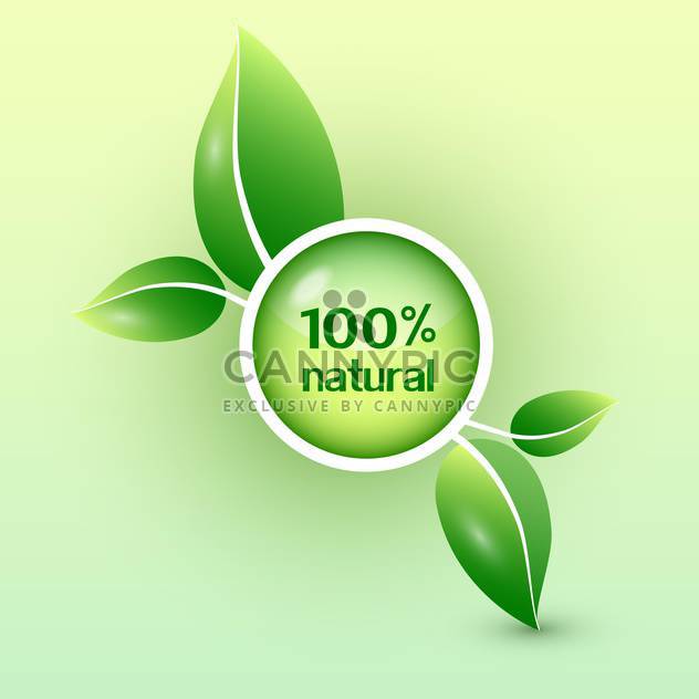 green round shaped eco icon with green leaves - vector #127822 gratis