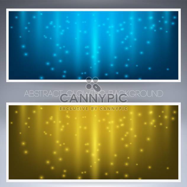 two sparkling frames in yellow and blue colors on grey background - vector gratuit #127922 