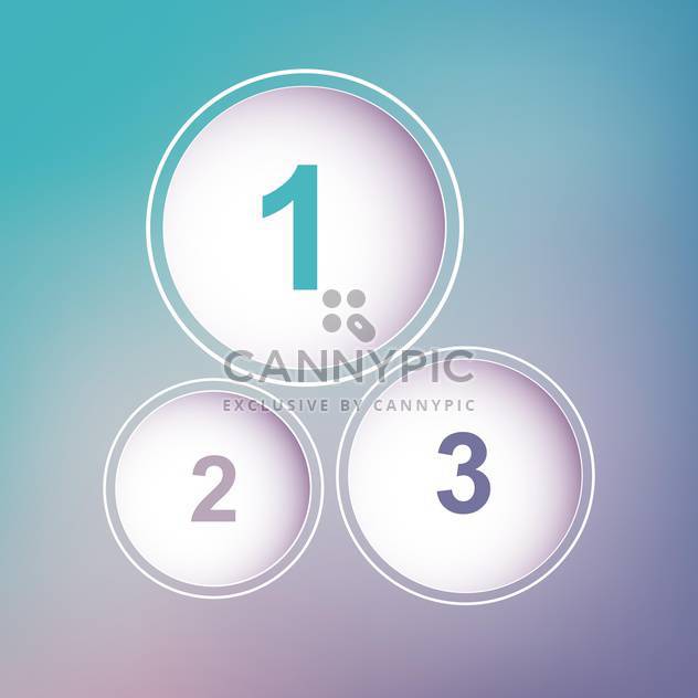 three circles with numbers on blue and viotel background - vector gratuit #127982 