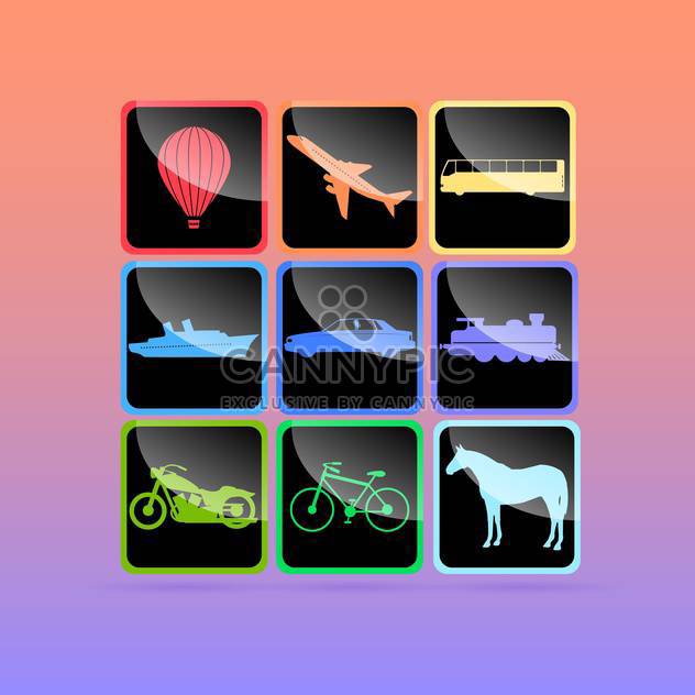 Transportation icons set, vector illustration - бесплатный vector #128132