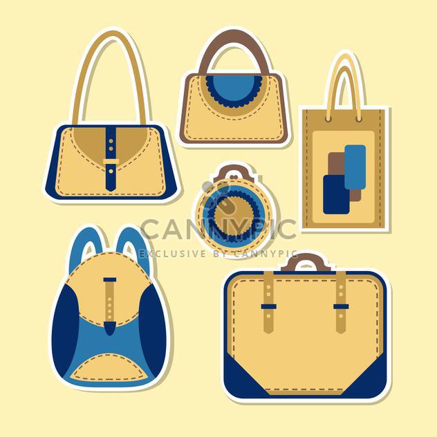 Vector set of cartoon woman's bag. - vector gratuit #128652 