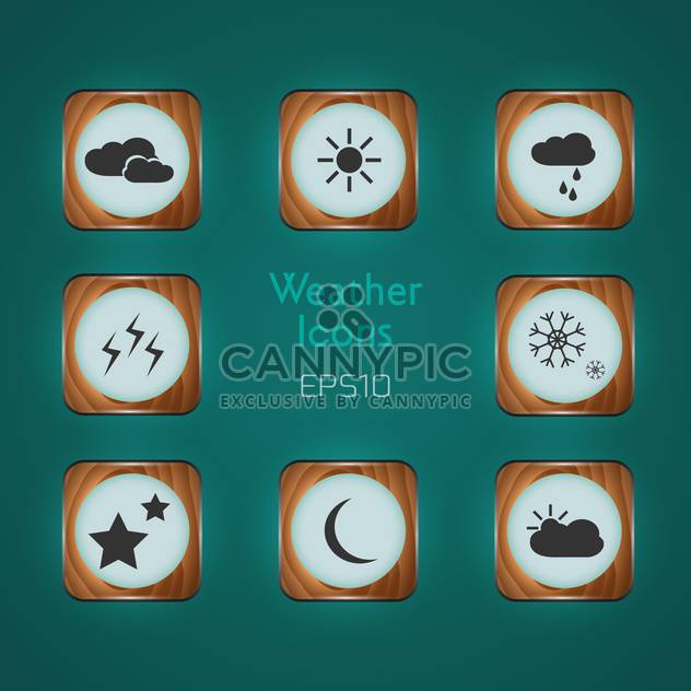 Vector Weather icons on green background - бесплатный vector #128702