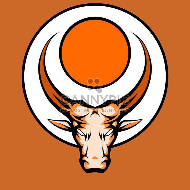Vector illustration of bull graphic mascot head with horns - Free vector #128892