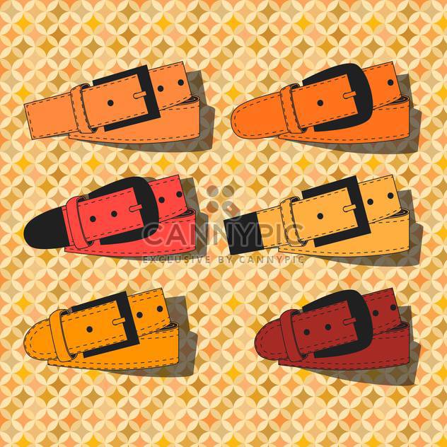 vector set of leather belts - Free vector #129032