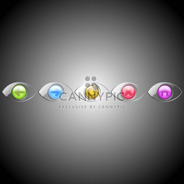 Vector set of eyes browser buttons on gray background - Free vector #129562