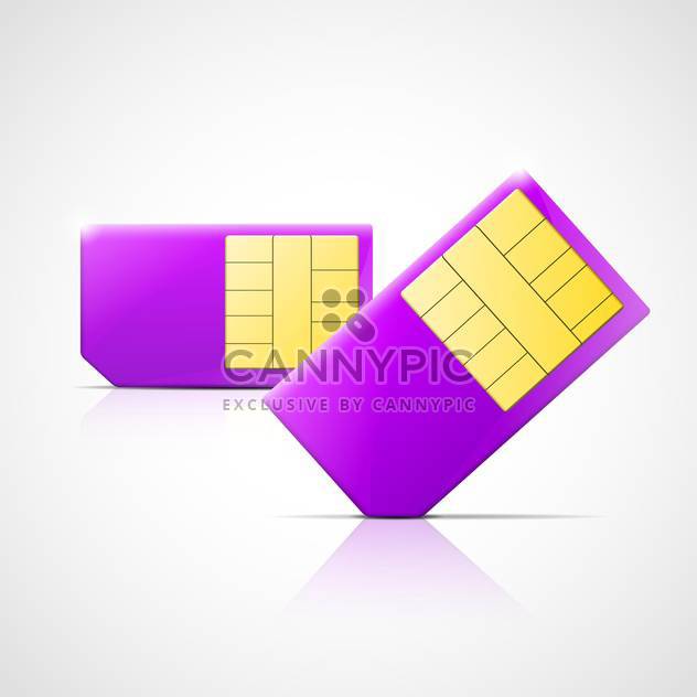 Vector illustration of two purple SIM cards on white background - vector gratuit #129662 
