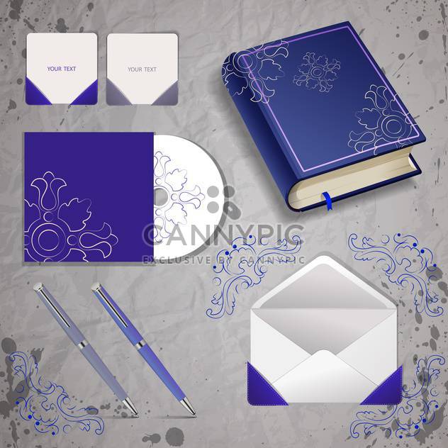 Vector templates of book, pen, envelope and disk - Free vector #129962