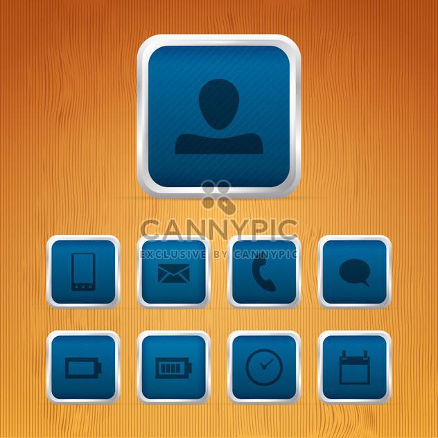 Business icons set on wooden background - бесплатный vector #130162
