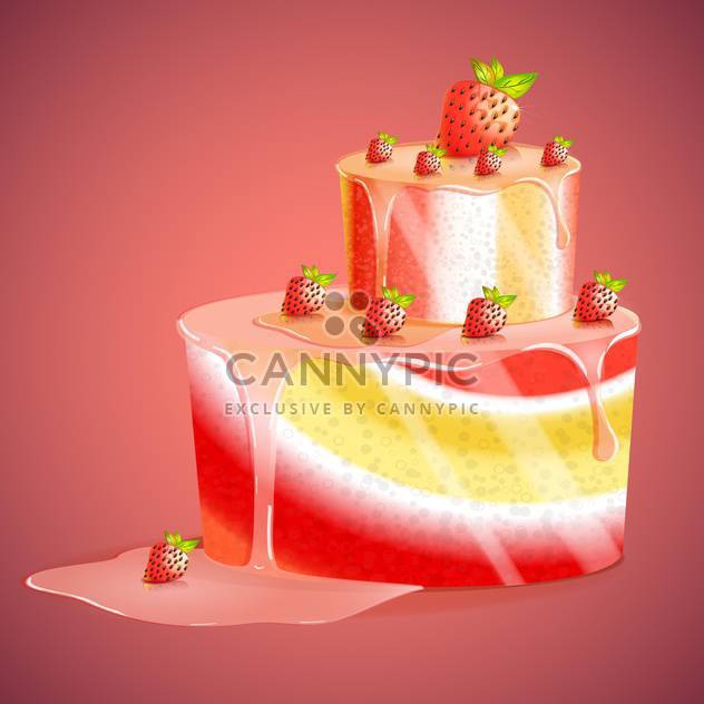 strawberry cake vector illustration - vector #130302 gratis