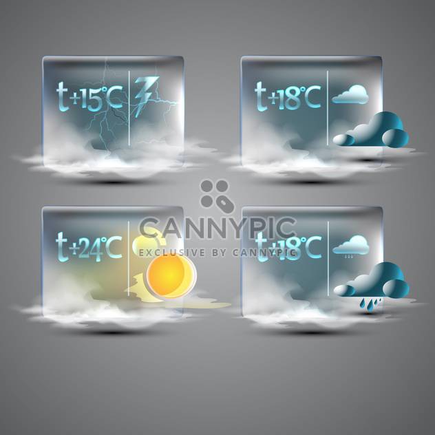 web weather forecast icons set - vector gratuit #130342 
