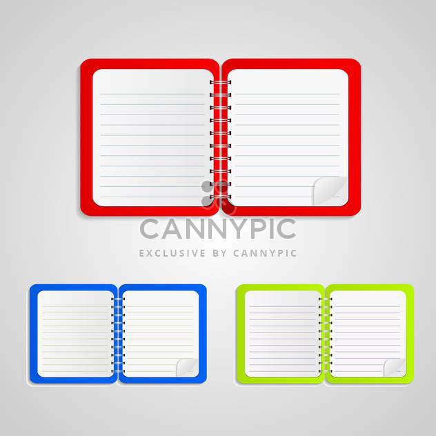 Set with colored notebooks on white background - Free vector #130402