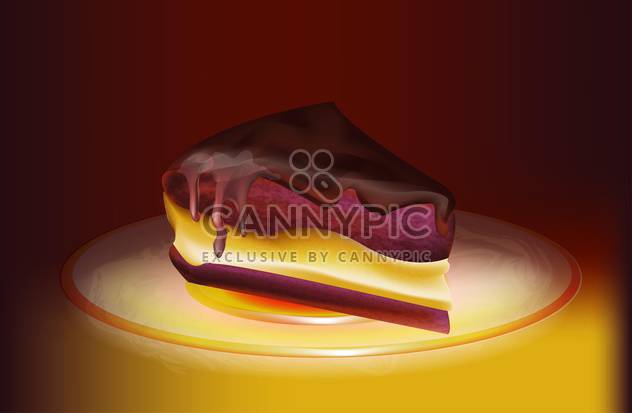 Piece of cake on plate vector illiustration - Free vector #130452