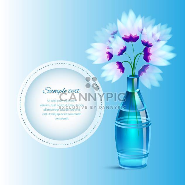 Spring flowers in a vase with space for text, on blue background - Kostenloses vector #130472