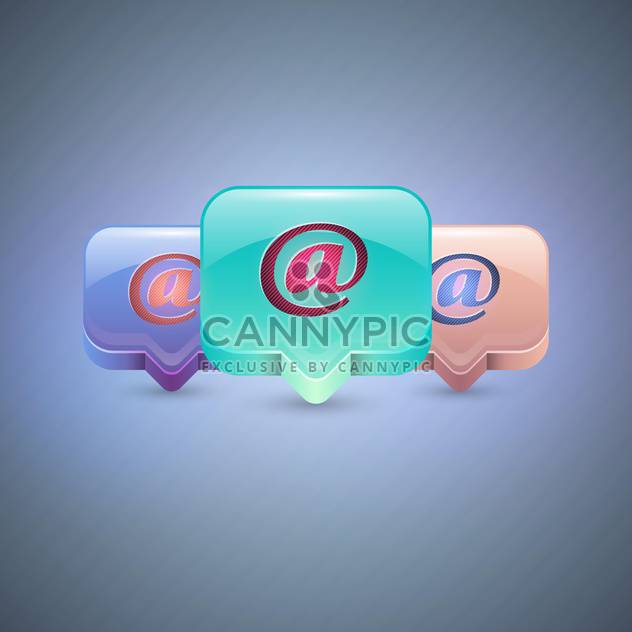 Vector e-mail colorful icons on blue background - бесплатный vector #130692