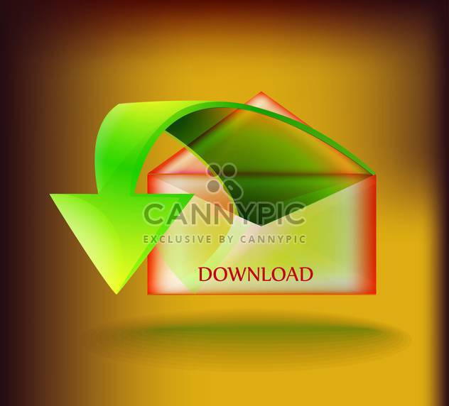 Vector download button on green background - vector #130702 gratis