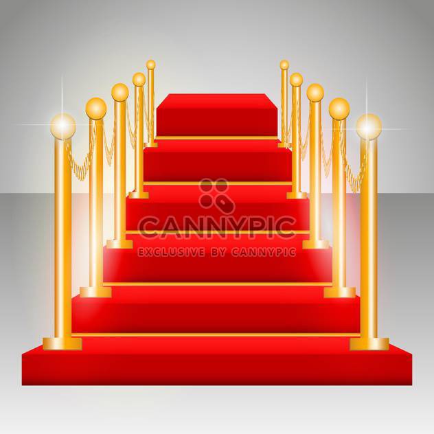 vector illustration of red carpet victory podium on grey background - Free vector #130772