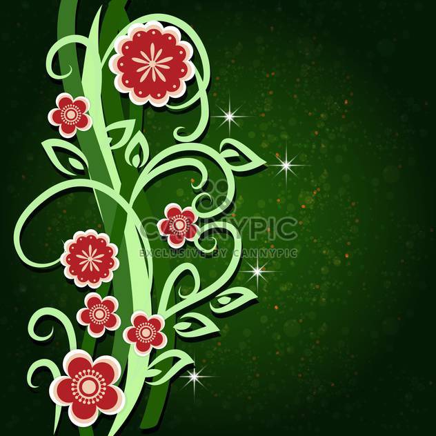 Greeting card with flowers vector illustration - бесплатный vector #130882
