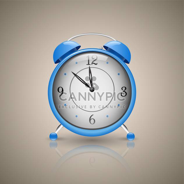 Classic blue alarm clock vector illustration - Kostenloses vector #130972