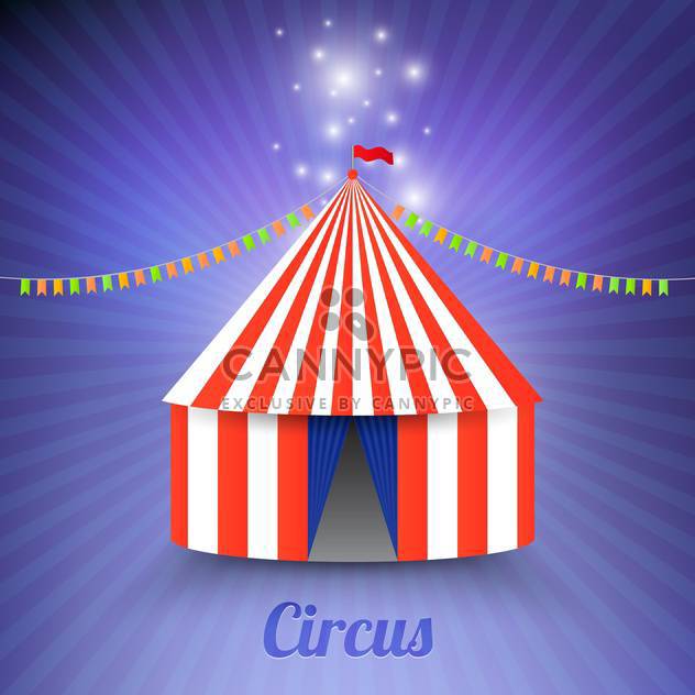 Circus marquee tent on blue background - vector gratuit #130982 