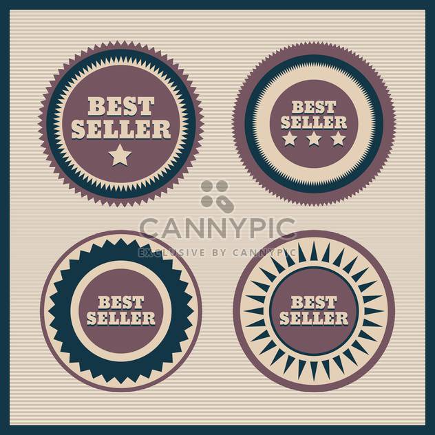 Collection of premium quality labels with retro vintage styled design - бесплатный vector #131472