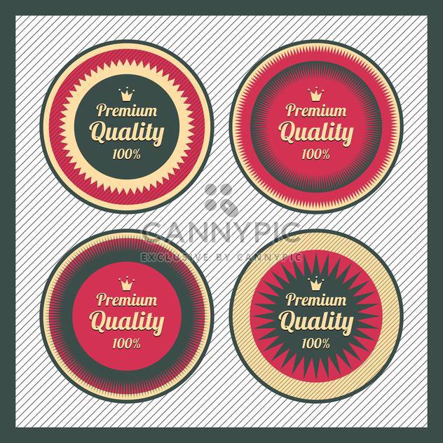Collection of premium quality labels with retro vintage styled design - бесплатный vector #131502