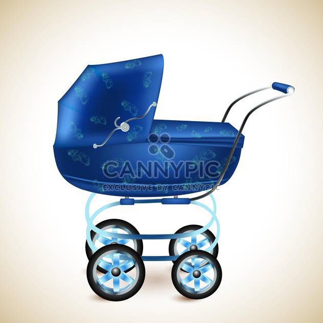 Blue baby buggy on light background - vector gratuit #131582 